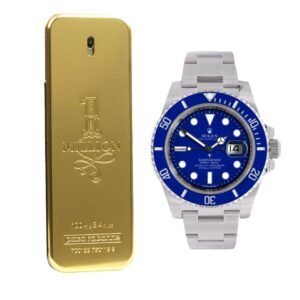 PERFUME ONE MNOILLION + ROLEX PLATA AZUL